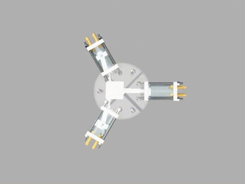 Figure 6: SolidWorks motion study used to check rod clearance through a full revolution.