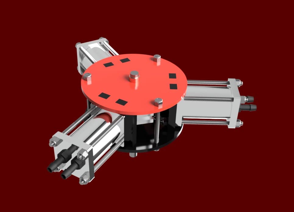 Figure 8: Assembly render, plan view.