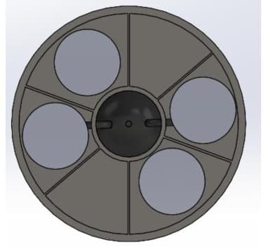 Figure 2: Top view of the bipropellant system CAD.